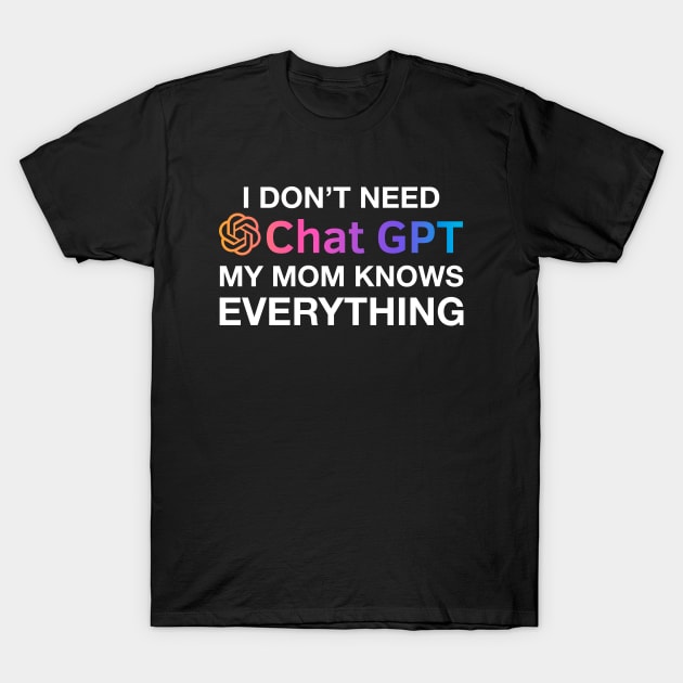 Mom Chat GPT Ai Mothers Day Design, Funny Computer Robotics System Information Gifts T-Shirt by Printofi.com